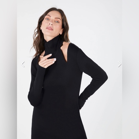 BCBGMAXAZRIA CUTOUT TURTLENECK DRESS, Size M, New with Tags - Picture 4 of 6